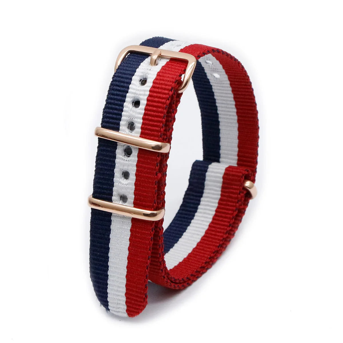 Luxury Nylon Watch Band Rose Gold Metal Buckle Durable Sweatproof Watch Strap 18/20/22/24MM Fashion Wristband For Men Women Qme Blue White Red 18mm