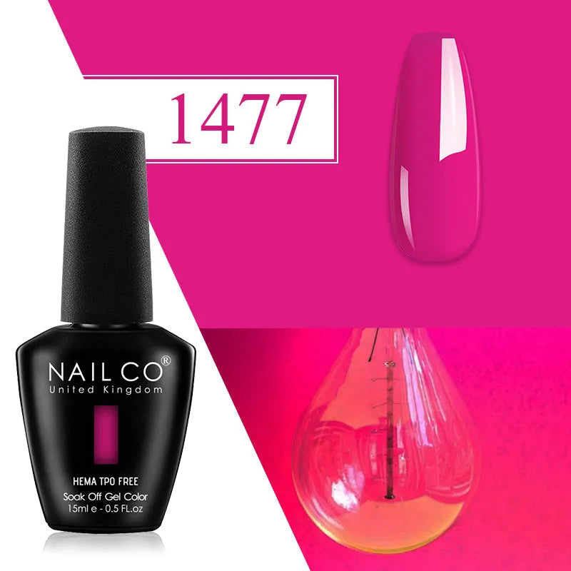 NAILCO Plum Gel Nail Polish Matte Coat Autumn Winter Semi Permanent Qme 1477