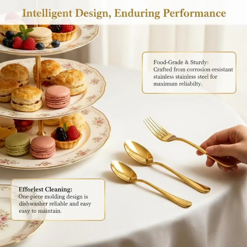 2pcs Tableware Stainless Steel Dinnerware Set Spoon Fork Cutlery Flatware Dishwasher Safe Kitchen Set Qme