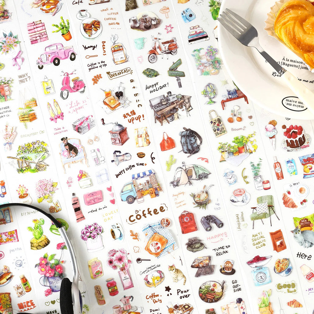 60mm*200cm/4roll Vintage Stamp Washi Die-cutting Tape Decorative collage Diary Album Scrapbooking material Craft Supplies Qme