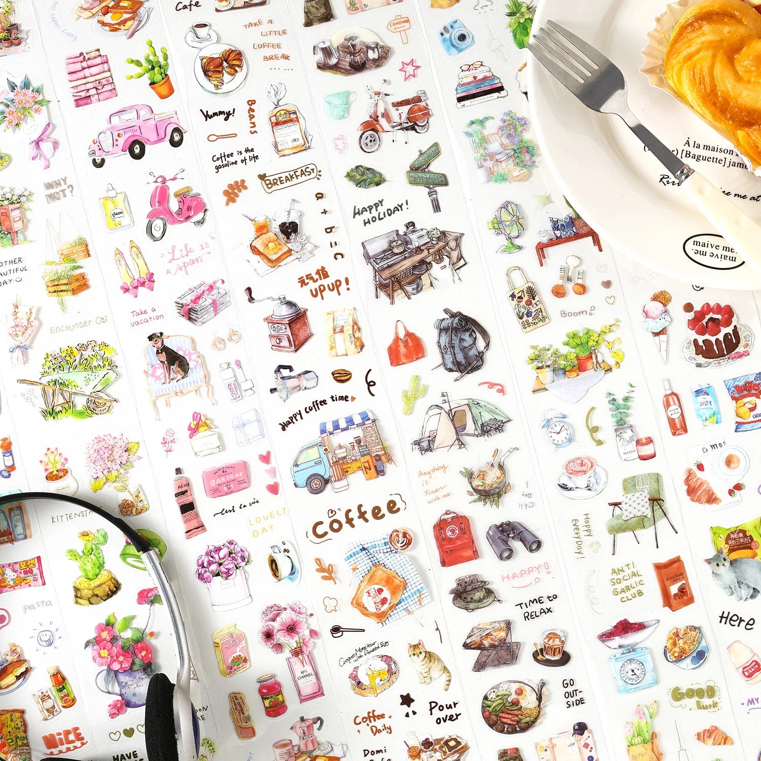 60mm*200cm/4roll Vintage Stamp Washi Die-cutting Tape Decorative collage Diary Album Scrapbooking material Craft Supplies Qme