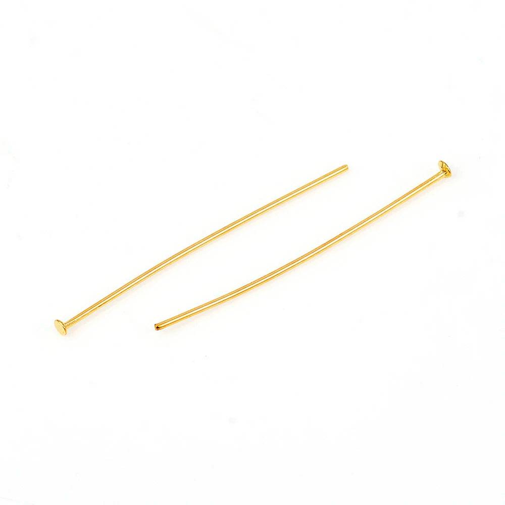 PandaHall 100pcs 304 Stainless Steel Flat Head Pins, 15.5/20/22/30/35/40/50mm x 0.6mm Assorted for Jewelry Making Qme