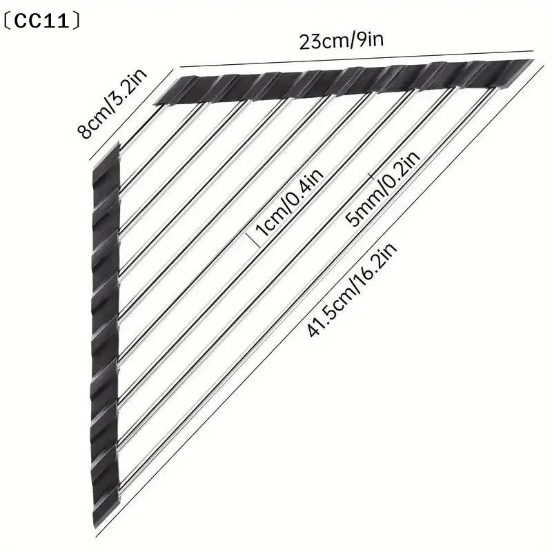 Roll Up Triangle Dish Drying Rack Kitchen Sink Organizer Corner Over Qme