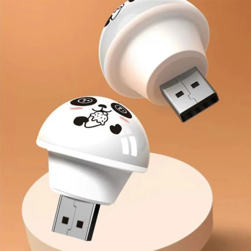 USB Panda Artificial Smart Voice Controlled Night Light Bedside Qme