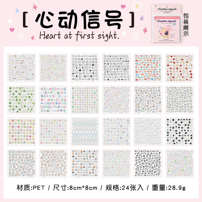 Kawaii Cartoon Handbook Sticker Book Student Collage DIY Diary Decorative Scrapbooking Journals Stationery Back School Supplies Qme B