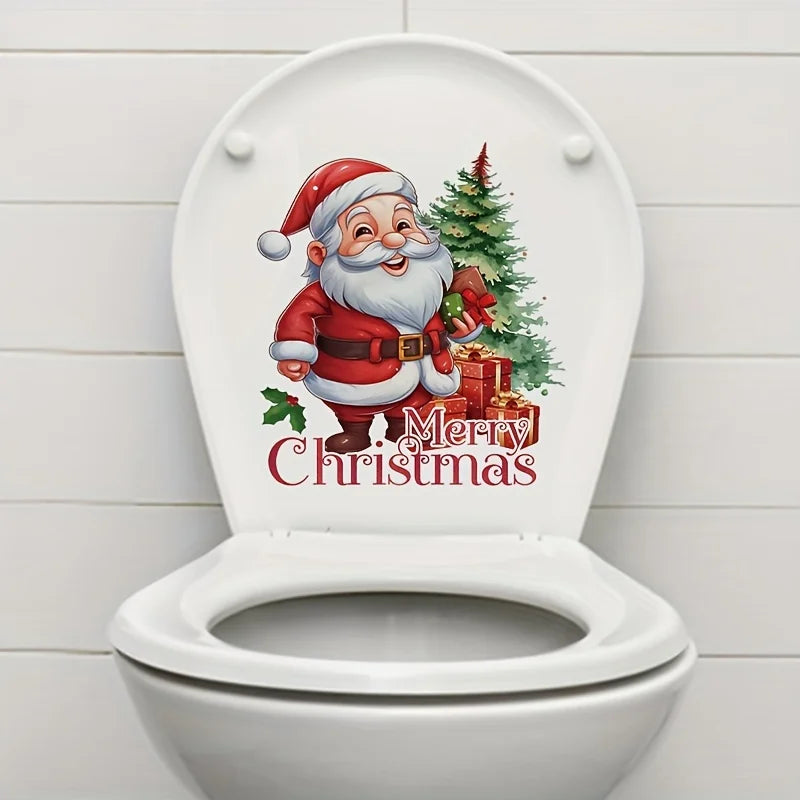1Pc, Santa Claus sticker, toilet tank sticker, home wall decoration products, toilet sticker, door sticker. Qme