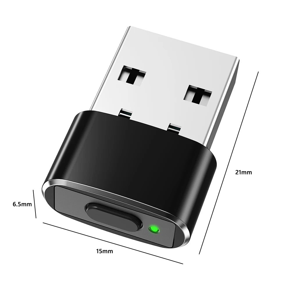 Mini Automatic Mouse Jiggler Mover ON/Off Button USB Automatic Move Cursor Undetectable Plug and Play Keeps Awake for Computer Qme