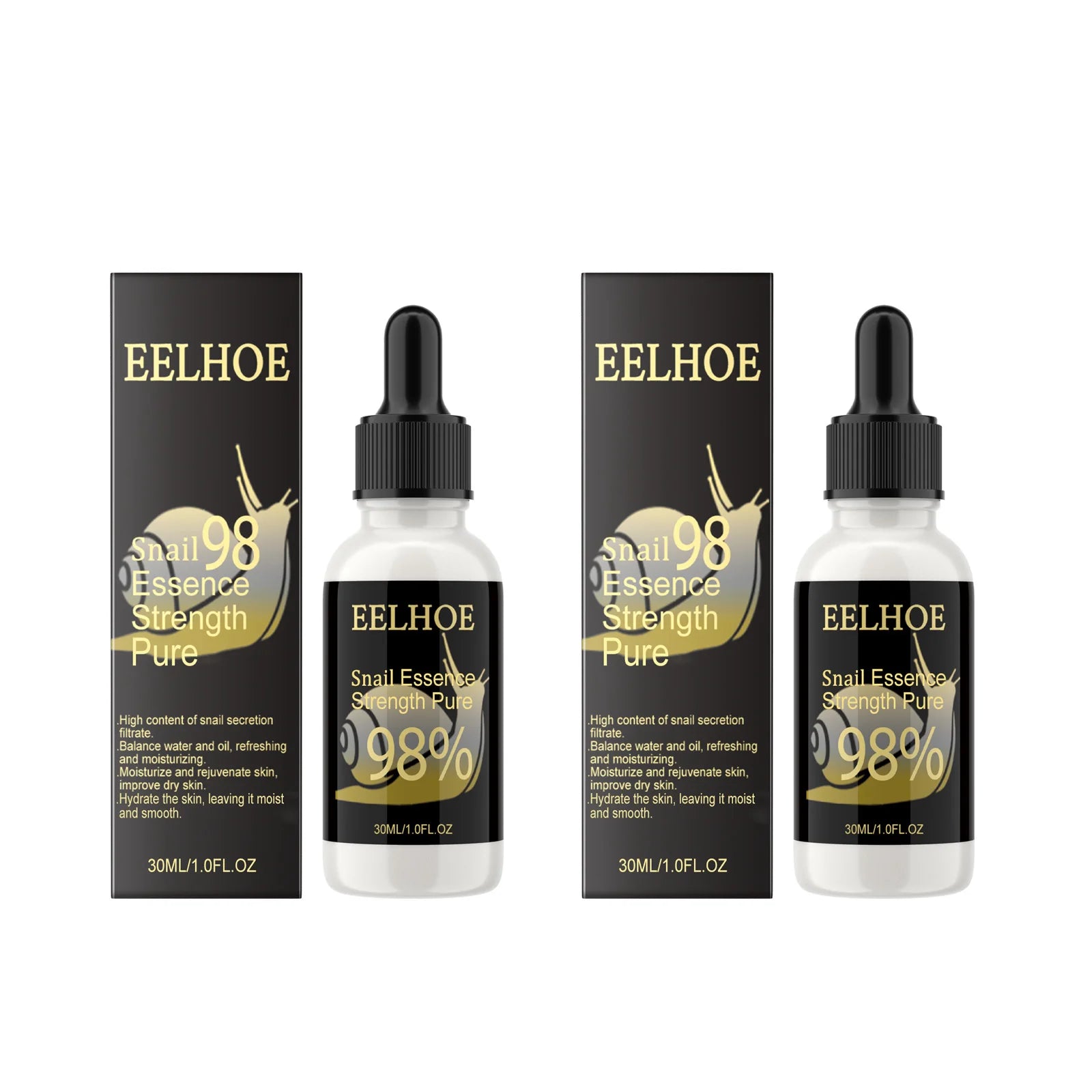 Snail Essence Fade Fine Lines Repair Skin Barrier Moisturizing Refines Pores Nourishes Rejuvenates Anti Wrinkle Facial Essence Qme 2 x 30ml Boxed