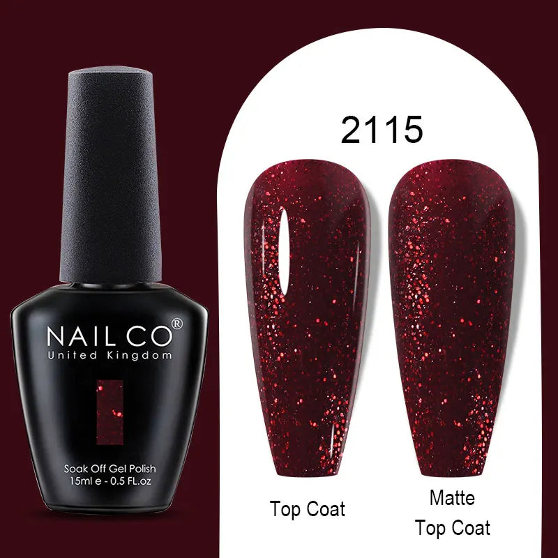 NAILCO Winter Red Gel Nail Polish Semi Permanent Soak Off Varnishes