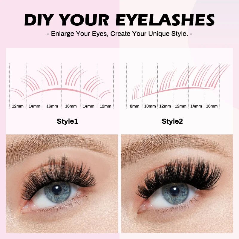 NATUHANA 20D 30D 40D 50D 60D 80D Cluster Eyelashes DIY Individual Qme