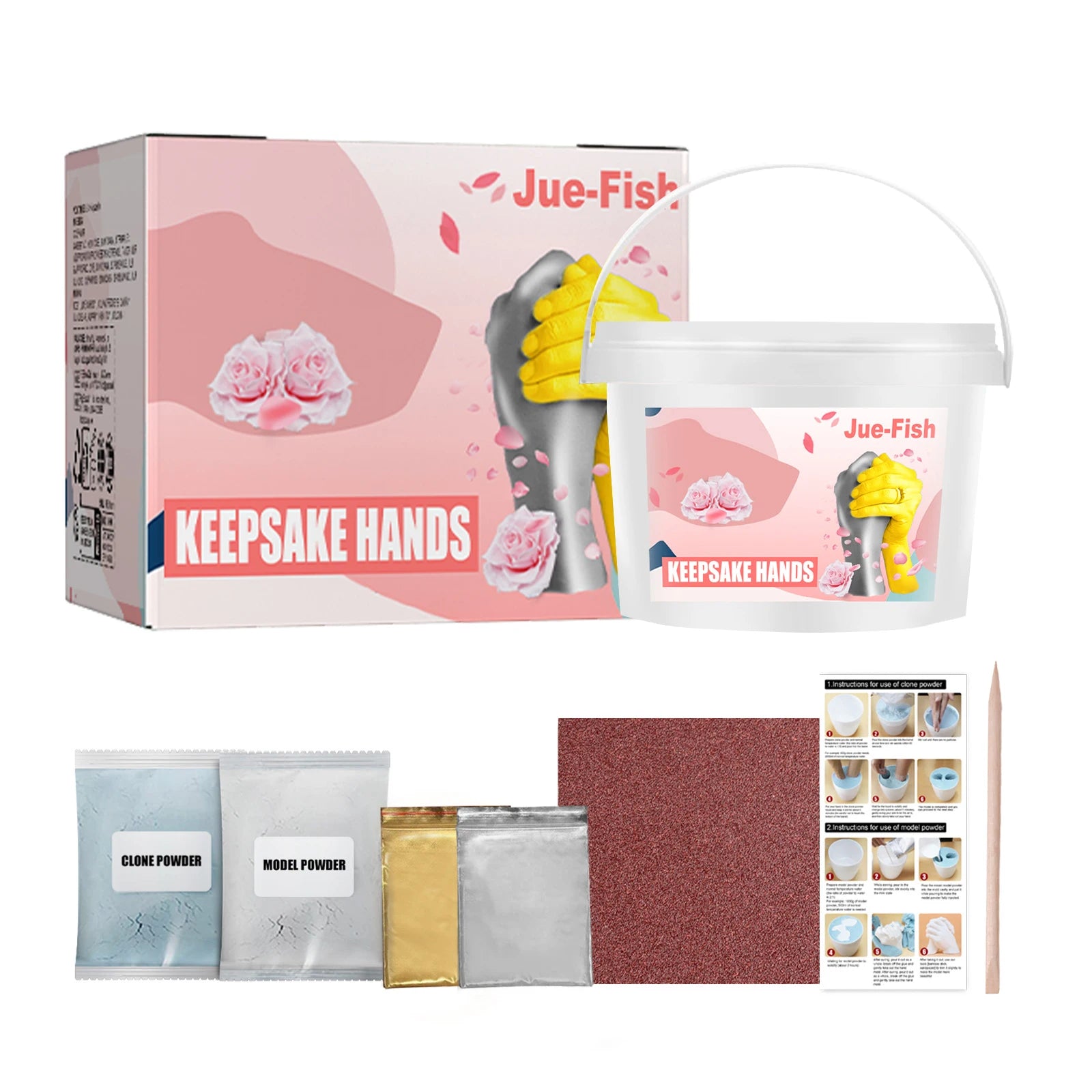 Hand Model DIY Clone Powder Enhancing Emotions Promoting Communication Anniversary Gift Festival Commemoration 3D Hand Model Set Qme 1set Boxed