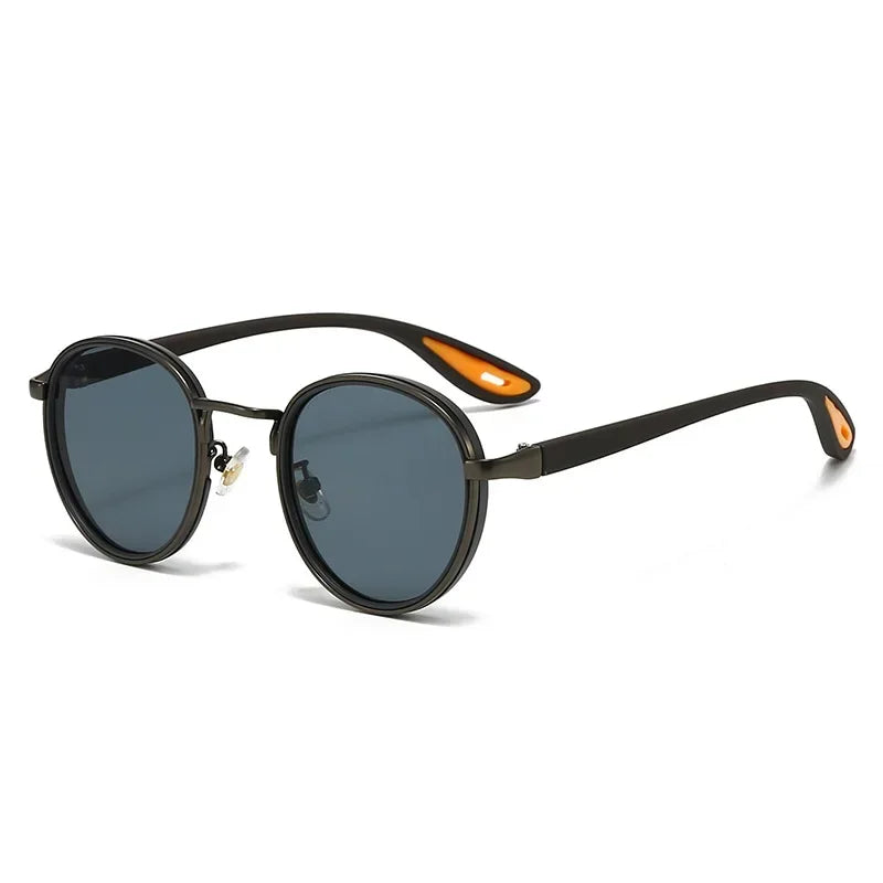 Men's Retro Round Driving Polarized Finished Myopia Lenses Titanium Sunglasses High Quality UV Protection Glasses Qme QH