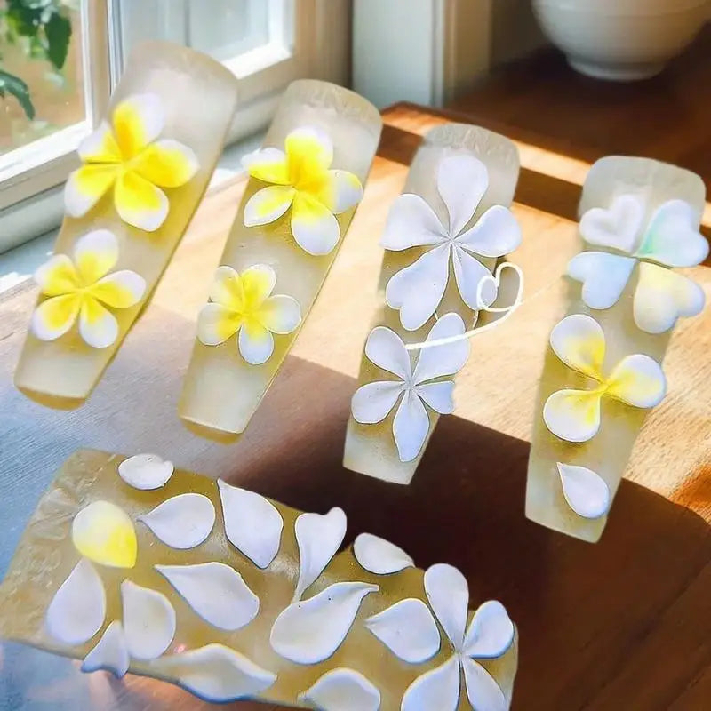 3D Silicone Nail Art Carving Mold Hibiscus Floral Five-petal Blossom Qme