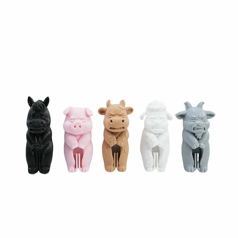 3D Printed 1/5pcs Set Farm Animal Bag Clip Funny Pet Lightweight And Durable Plastic Food Bag Sealing Clips Qme