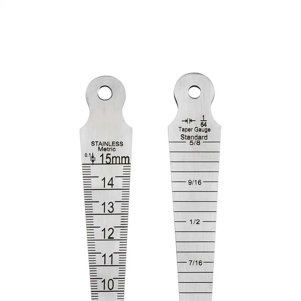 1-15mm Stainless Steel Taper Gauge, Wedge Feeler Gauge for Gap and Hole Measurement Qme