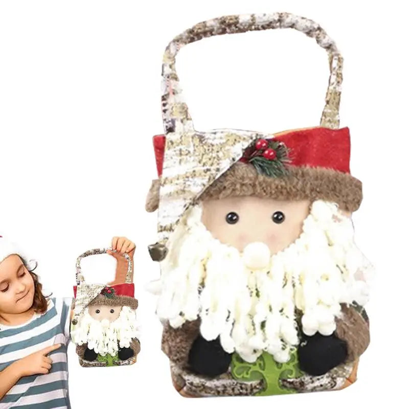 Cute Supports Bags Christmas Cartoon Holiday Goodie Bag Portable Tote Qme