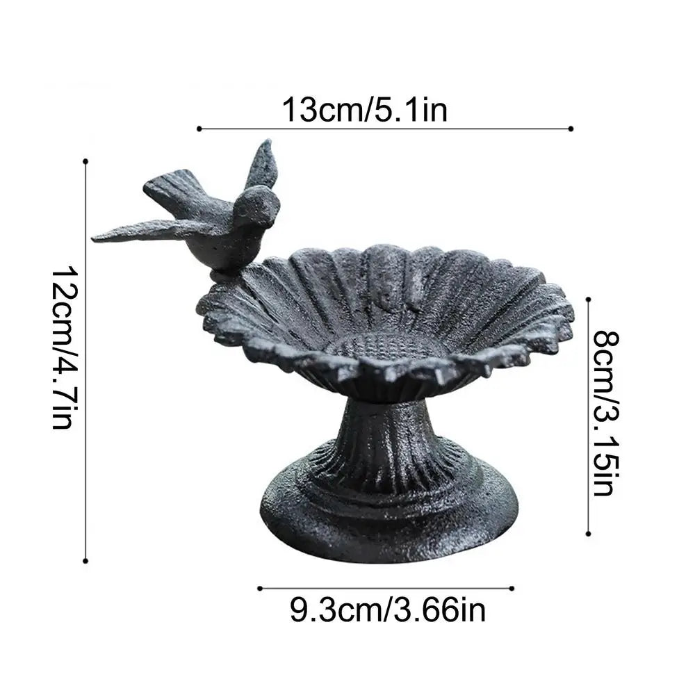 Bird Baths For Outdoors Vintage Metal Decorative Outdoor Bird Bath For Hummingbird Yard Backyard Lawn Garden Patio Deck Ground Qme Black China Mainland