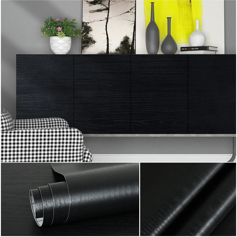 Ivory White Retro Imitation Wood Vertical Pattern Self-adhesive Qme R7 400cmx45cm