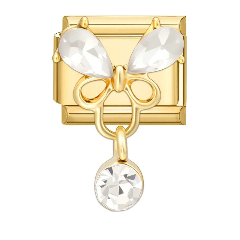 2026 Exquisite Bowknot Micro Inlaid Colored Zircon Pearl Italian