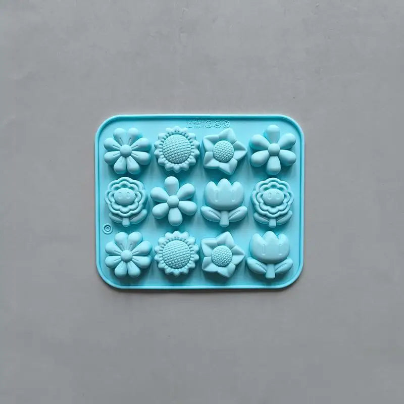 Food Grade Silicone Flower Mold Non Stick Homemade Baking Chocolate Qme Pink