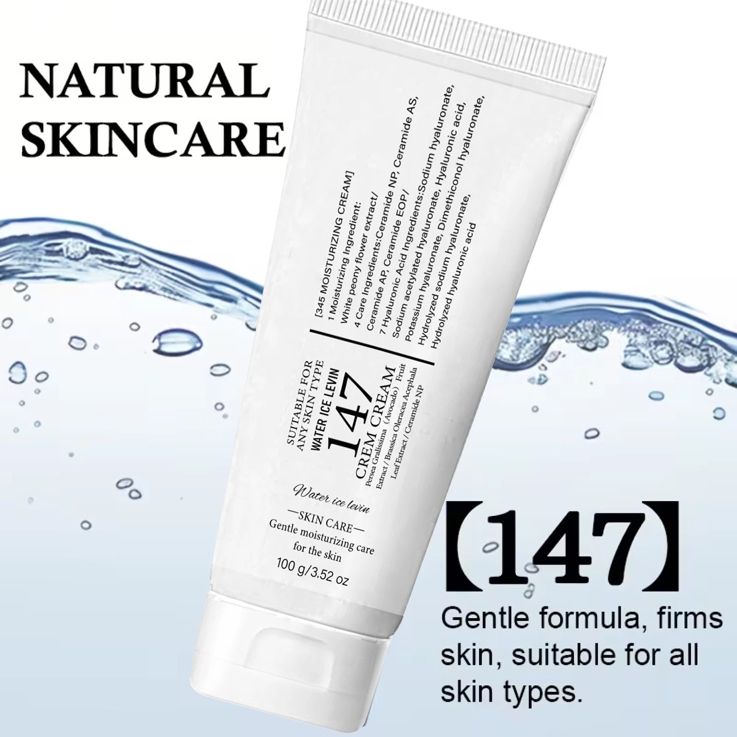 147 Skin Care Cream, Moisturizing & Firming with Hyaluronic Acid & Aloe Vera for All Skin Types Qme
