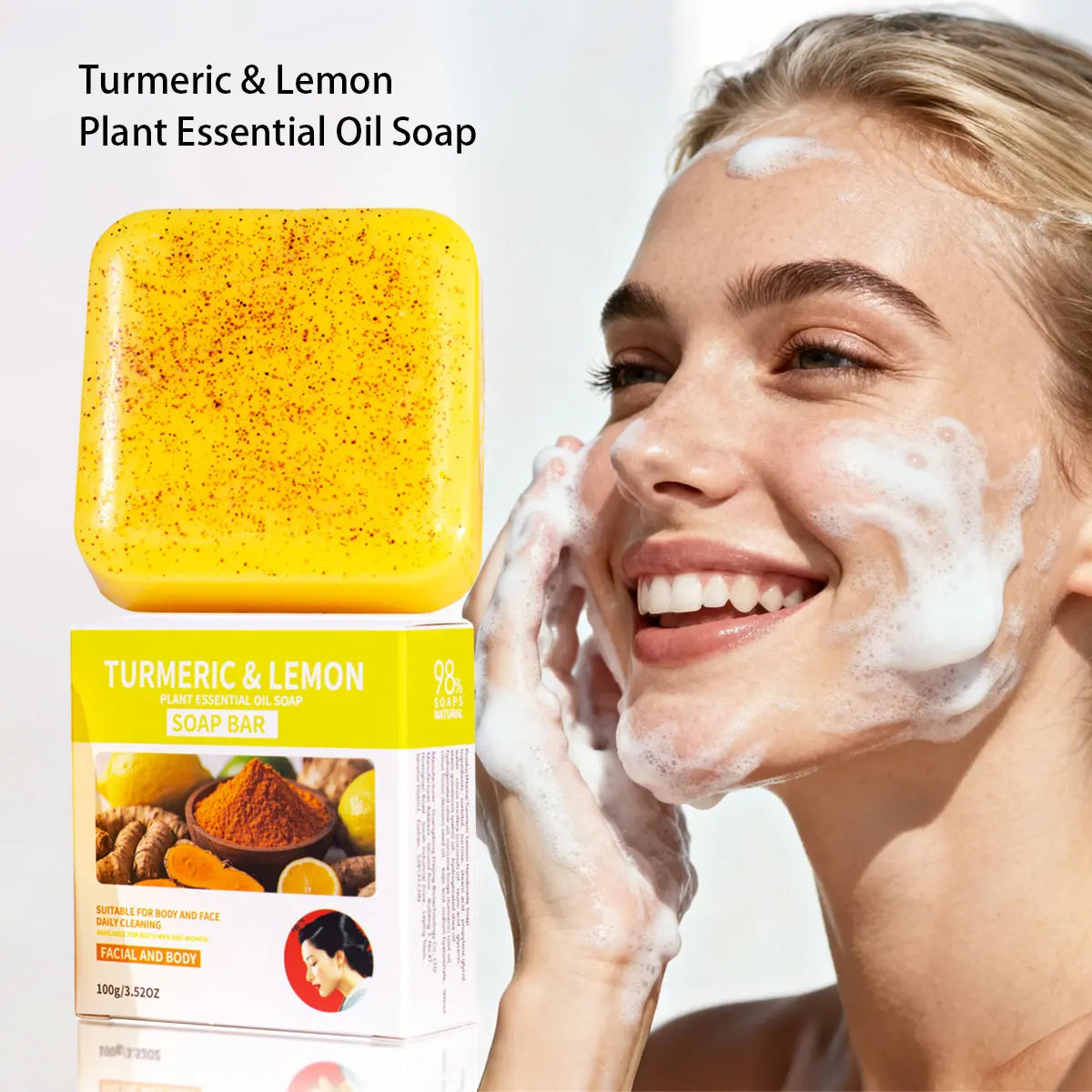 Lemon Whitening Oil Control Acne Removal Ginger Yellow Soap Natural Qme