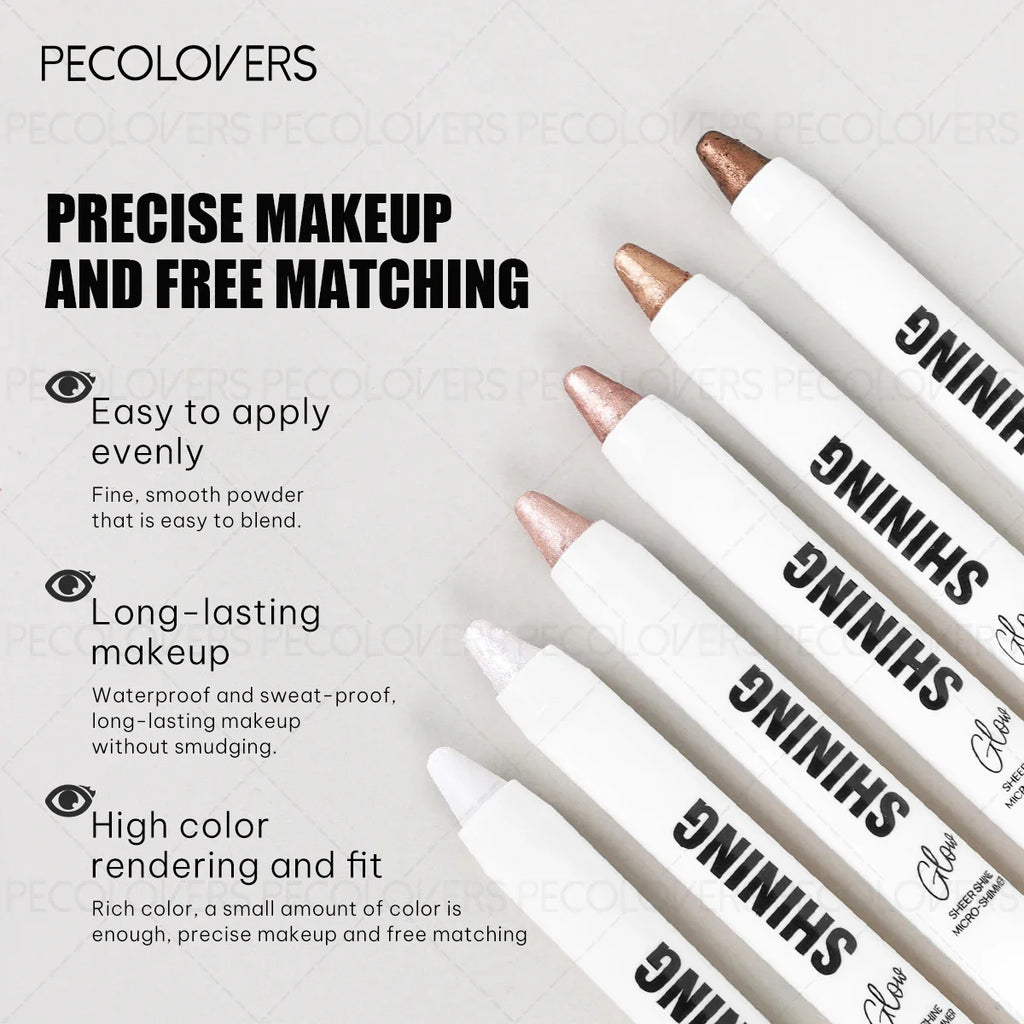 Champagne Gold Nude Pink Glitter Eyeshadow Stick Waterproof Qme