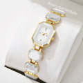 Moda retângulo dial feminino relógio elegante senhoras quartzo relógios de pulso meninas reloj hombre (sem caixa) Qme WHITE