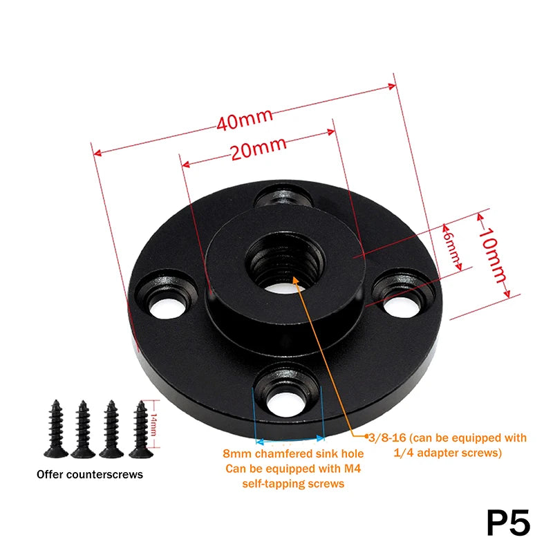 Shoe Mount Metal Plate Wall 1 4 3 Thread Tripod Adapter Holder Qme 5