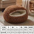 B 40-90cm 6 Sizes Round Pet Bed for Large Dog Bed Super Soft Cat Bed Plush Dog House for Medium Dog House Winter Warm Sleeping Qme plush shell brown 80cm
