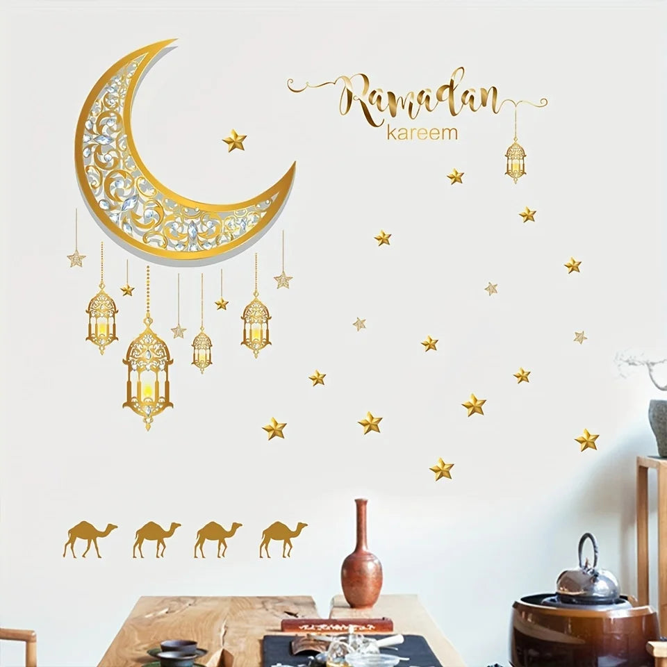Living Room Bedroom Crescent Star Lamp Background Decoration Wall Qme