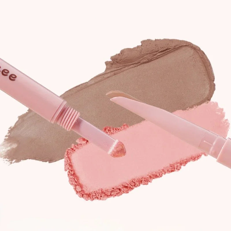 Lying Silkworm Eyeliner Pen Under Eye Highlight & Shadow 2 in 1, Waterproof Smudge-Proof Eye Makeup, with Blending Sponge Tip Qme