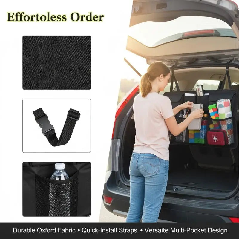 Capacity Car Trunk Organizer Oxford Backseat Storage Bag Multi-use Qme