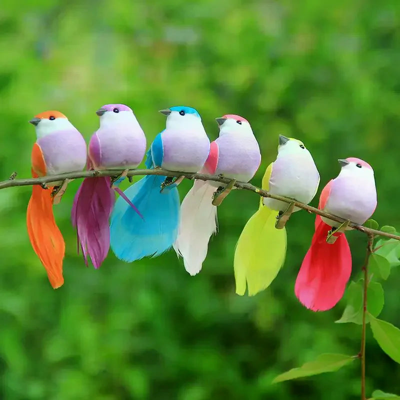3D Fake Craft Birds Artificial Foam Feathers Birds Birthday Party Decorations Home Garden Wedding Decoration Qme