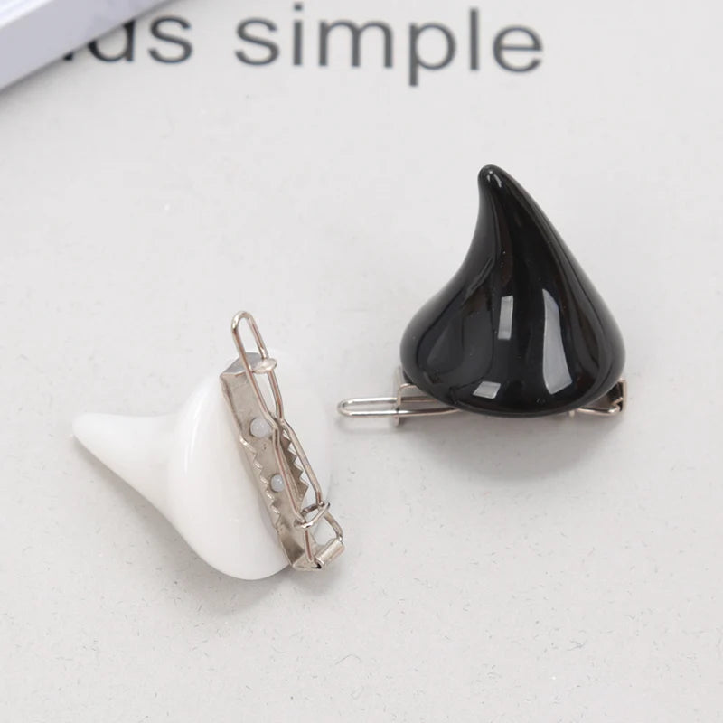 1 Pair Small Demon Horn Hairpins Gothic Party Cosplay Costume Pin Qme