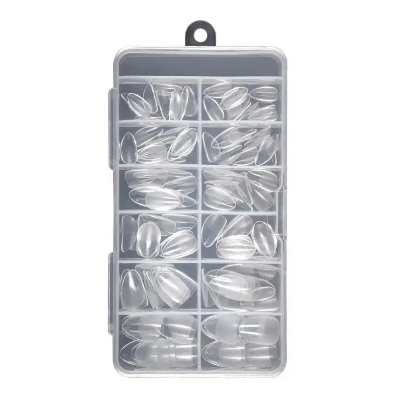 Soft Gel Nail Tips Box Acrylic Short Artificial Nails Manicure Tools Qme