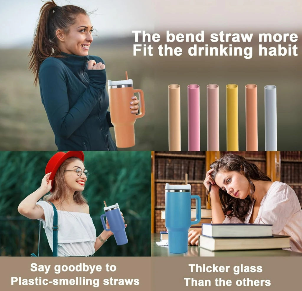 Reusable Straws Cleaning Brush Replacement Silicone Stanley Quencher Qme