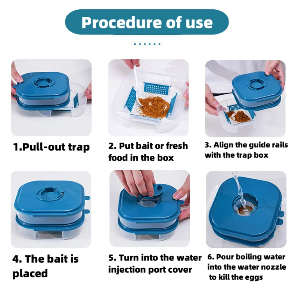 Single/dual Layer Reusable Cockroach Bait Trap Safty Portable Roach Killer No-peculiar Smell Automatic Insect Catcher Home Tools Qme