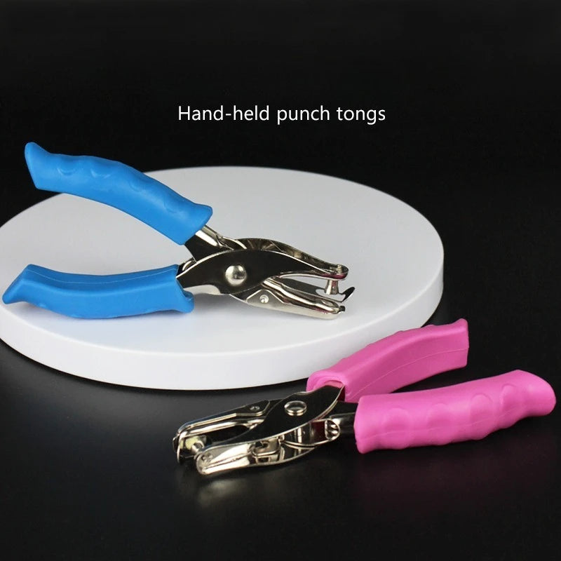 2-Piece Grip Single Hole Punch Pliers Handheld Circle Puncher Heavy Duty Effortless Paper Punch for DIY Crafts Cards & Binding Qme