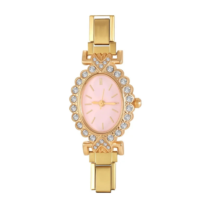 2026 Fashion Men Women's Stainless Steel Zircon Spinning Pearl Round Watch Head Bracelet Bangle for Friend Wife Birthday Jewelry Qme S 9