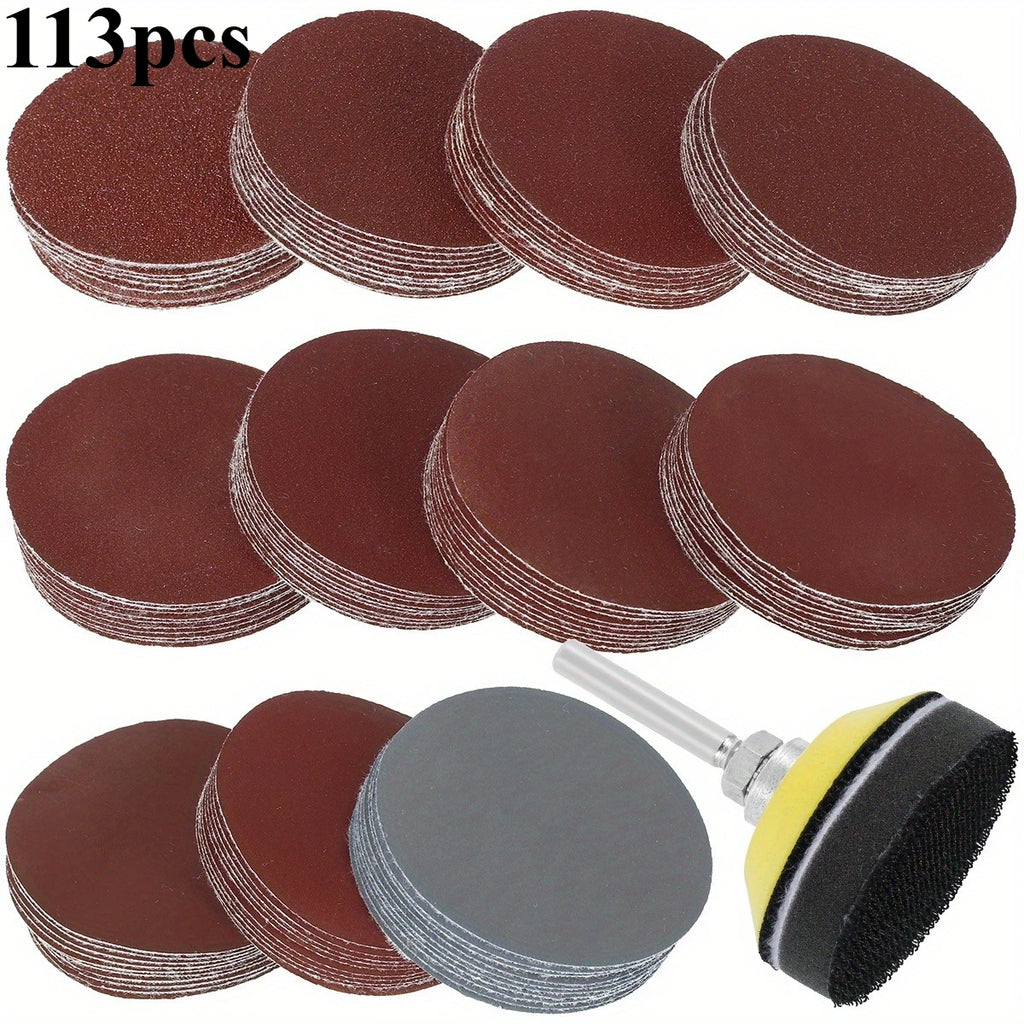 Sand grinding disc, sand pad, hook ring, sand grinding disc, sand piece, quick replacement, sandpaper for car polishing Qme 113pcs set