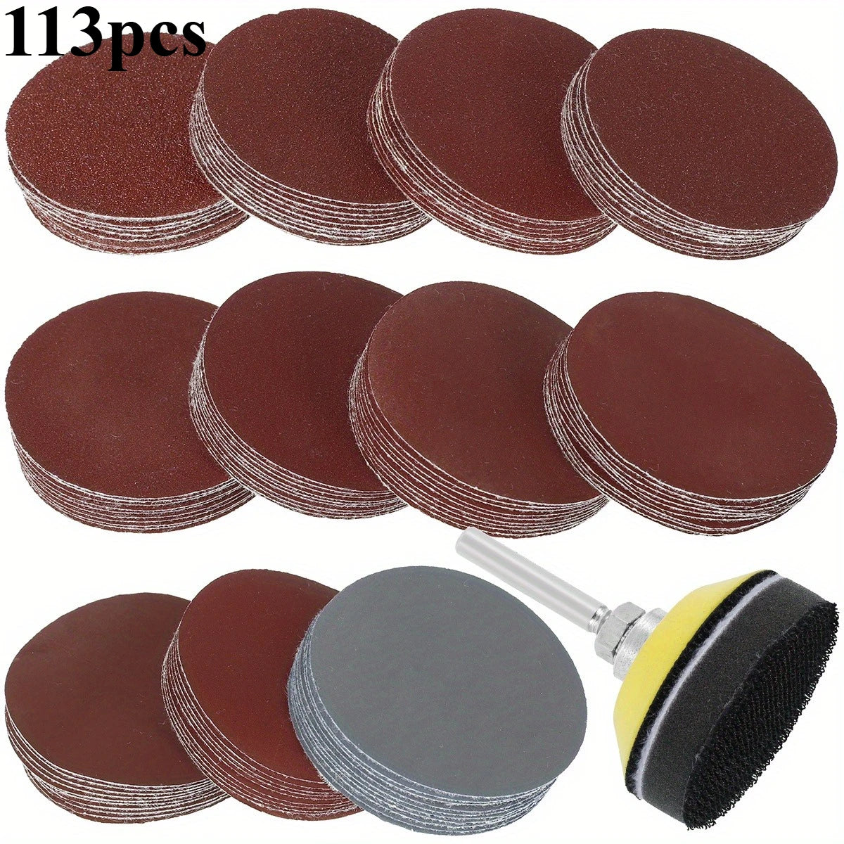 Sand grinding disc, sand pad, hook ring, sand grinding disc, sand piece, quick replacement, sandpaper for car polishing Qme 113pcs set