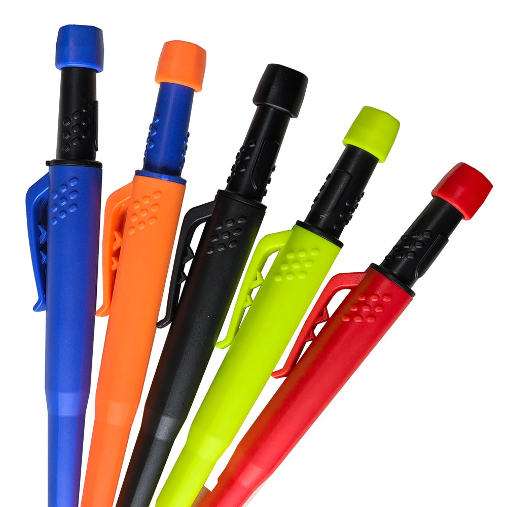 Carpenter Mechanical Pencil With Refills One-piece Design Pen Cap Built-in Sharpener Woodworking Construction Marking Tool Qme