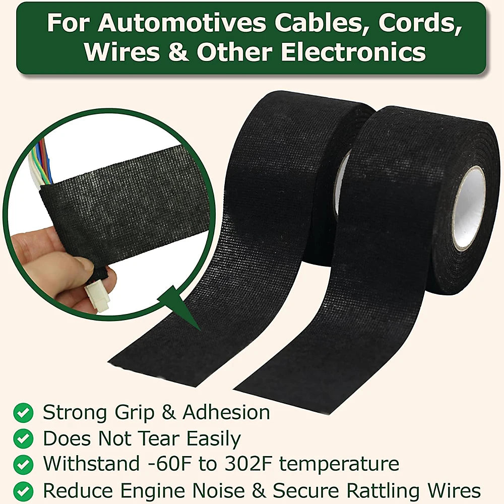 Automotive Cloth Tape Electrical Insulating Fabric Tapes Heat Resistance Thermal Car Tape Waterproof Soundproof Wires Tape Qme