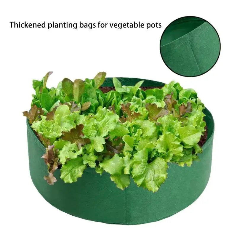 Breathable Fabric Grow Pot - Heavy Duty Planting Bag for Root Aeration - Reusable Vegetable Planter for Garden & Patio Qme