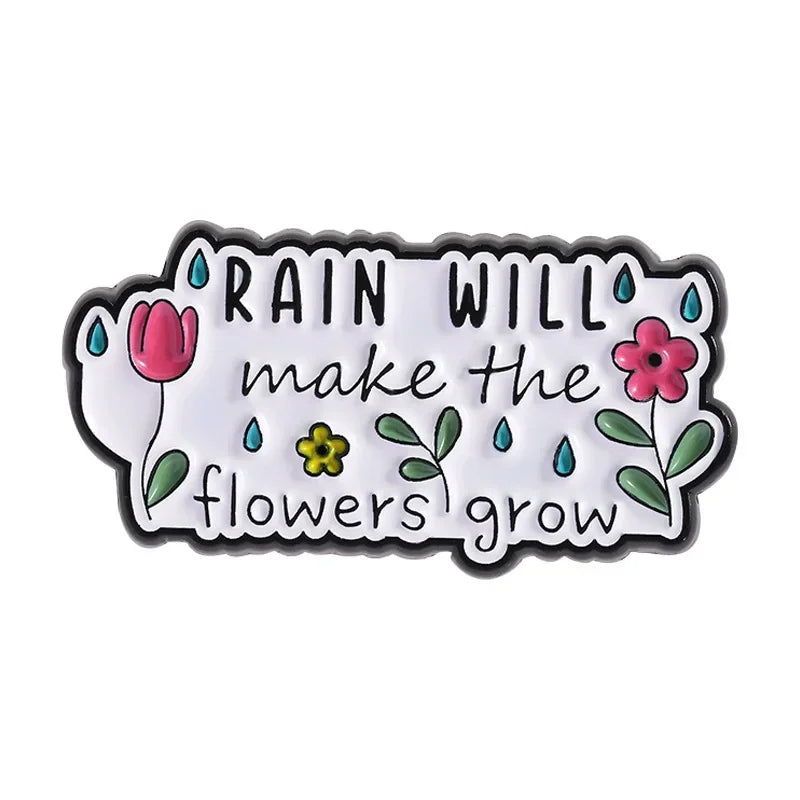 Cartoon Rainbow English Enamel Pins Seek Progress Not Perfection Metal Badge Brooch Children And Friends Jewelry Gifts Wholesale Qme style 3
