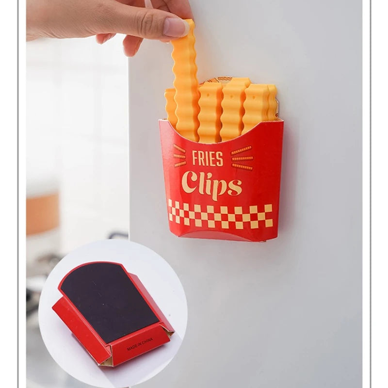 French Fries Sealing Clip Refrigerator Sticker Snack Food Bag Qme