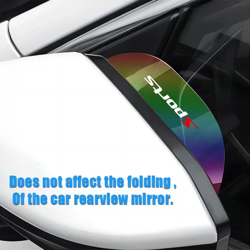 2pcs Flexible PVC Rearview Mirror Rain Curtain And Rainproof Blade, Seven Color Transparent Car Back Rain Eyebrow Cover Qme