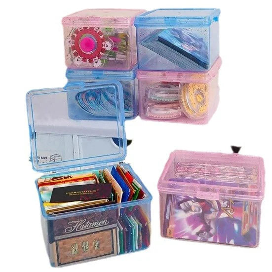 Desk Organizer Box Classification Stationery Transparent Plastic Qme
