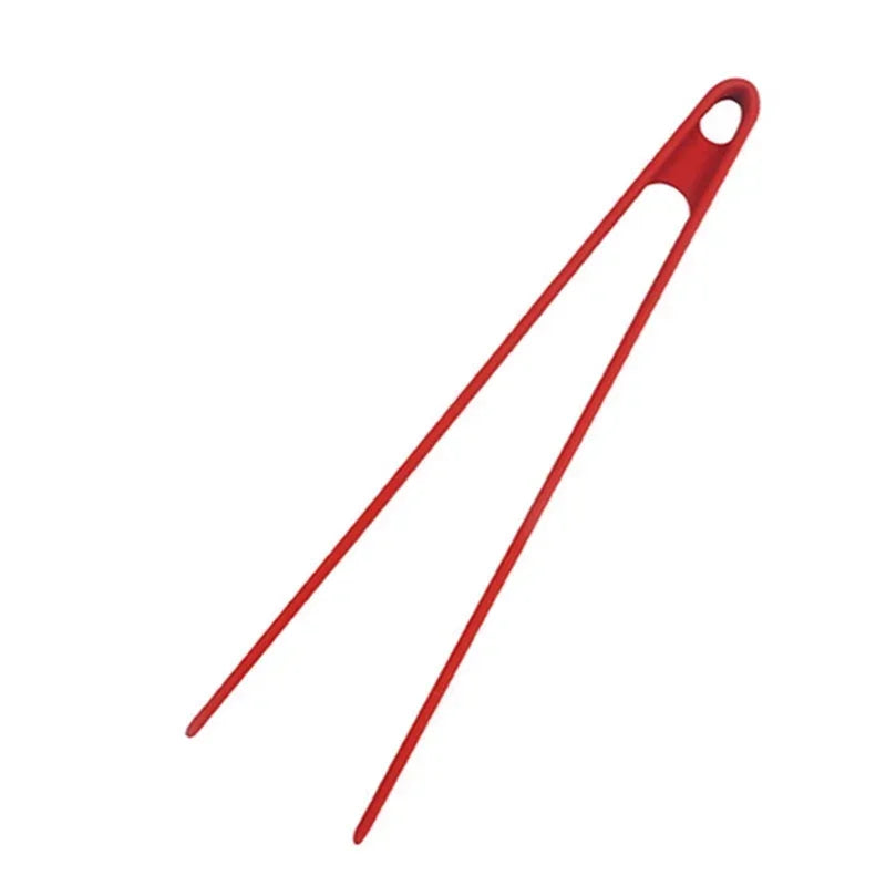 Salad Food Tongs Anti-slip Silicone Kitchen Utensils Barbecue Clip Three Prong Pliers Cookware Bbq Tool Chef Tools Gadgets Bar Qme Red 1PC